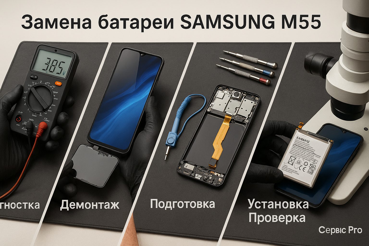 Замена батареи Samsung M55  в Гомеле