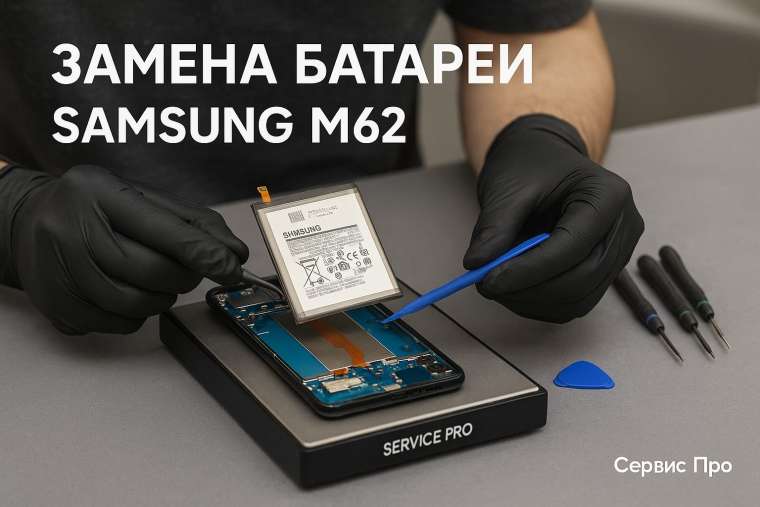 Замена батареи Samsung M62 в Гомеле