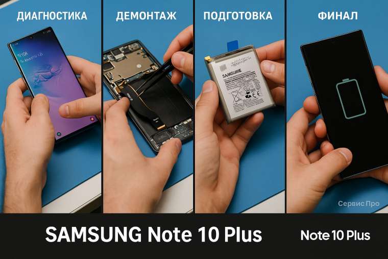 Замена батареи Samsung Note 10 Plus в Гомеле