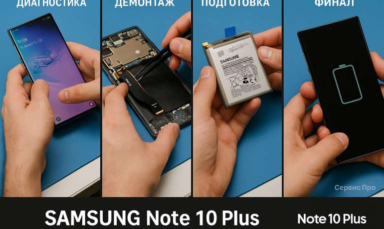 Замена батареи Samsung Note 10 Plus в Гомеле