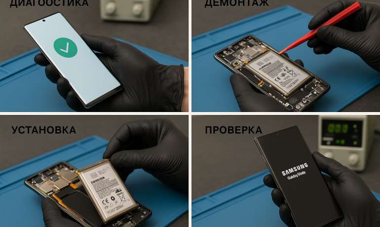 Замена батареи Samsung Note 10 в Гомеле