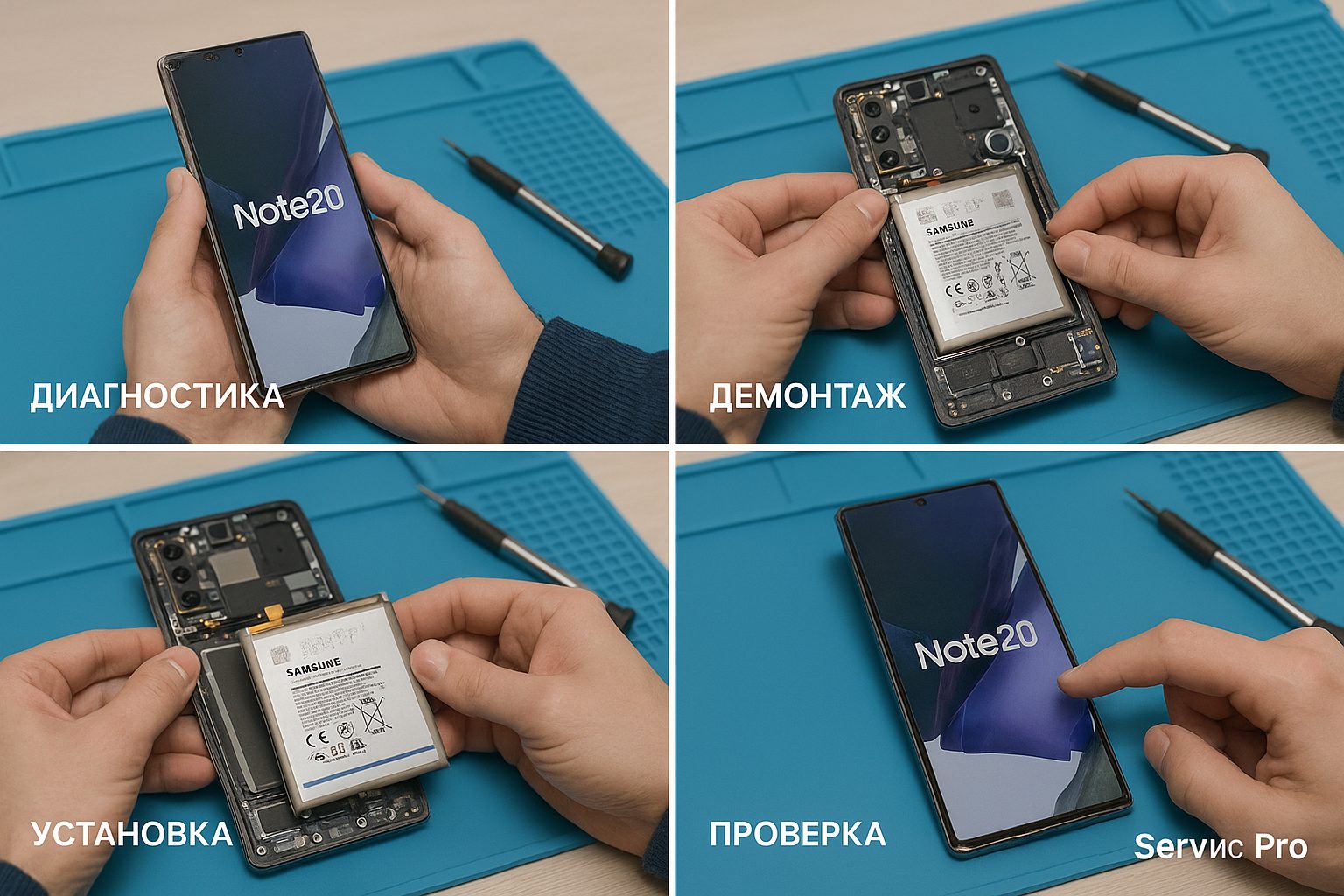 Замена батареи Samsung Note 20 в Гомеле