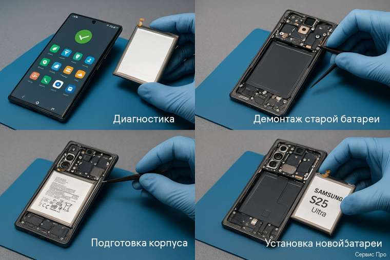 Замена батареи Samsung S25 Ultra в Гомеле