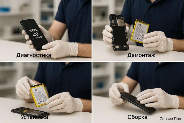 Замена батареи TCL 40 NXTPAPER в Гомеле