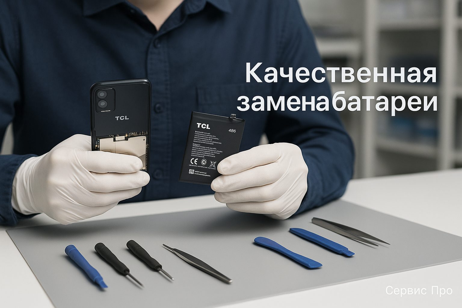 Замена батареи TCL 403 в Гомеле