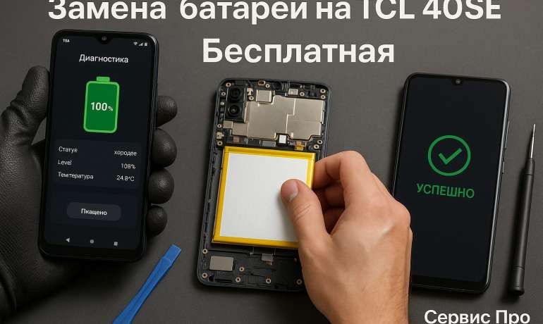 Замена батареи TCL 40SE в Гомеле