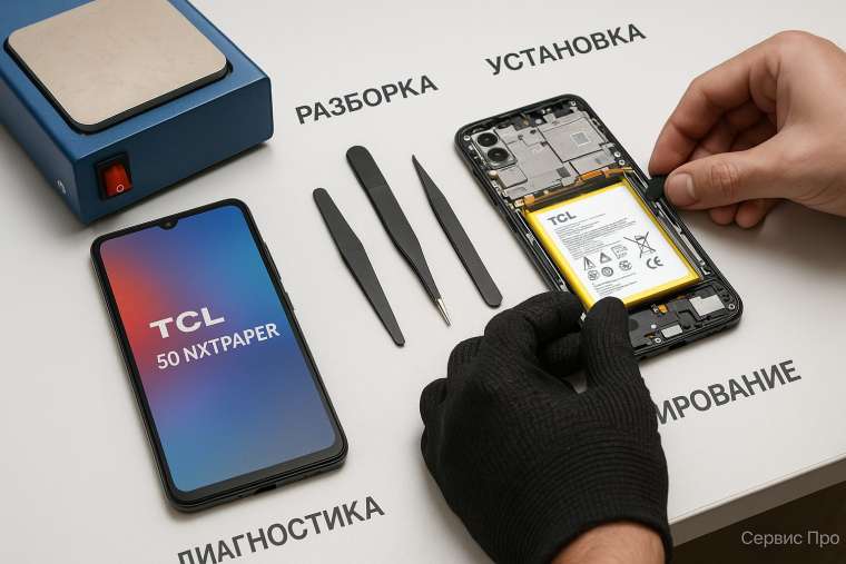 Замена батареи TCL 50 NxtPaper в Гомеле