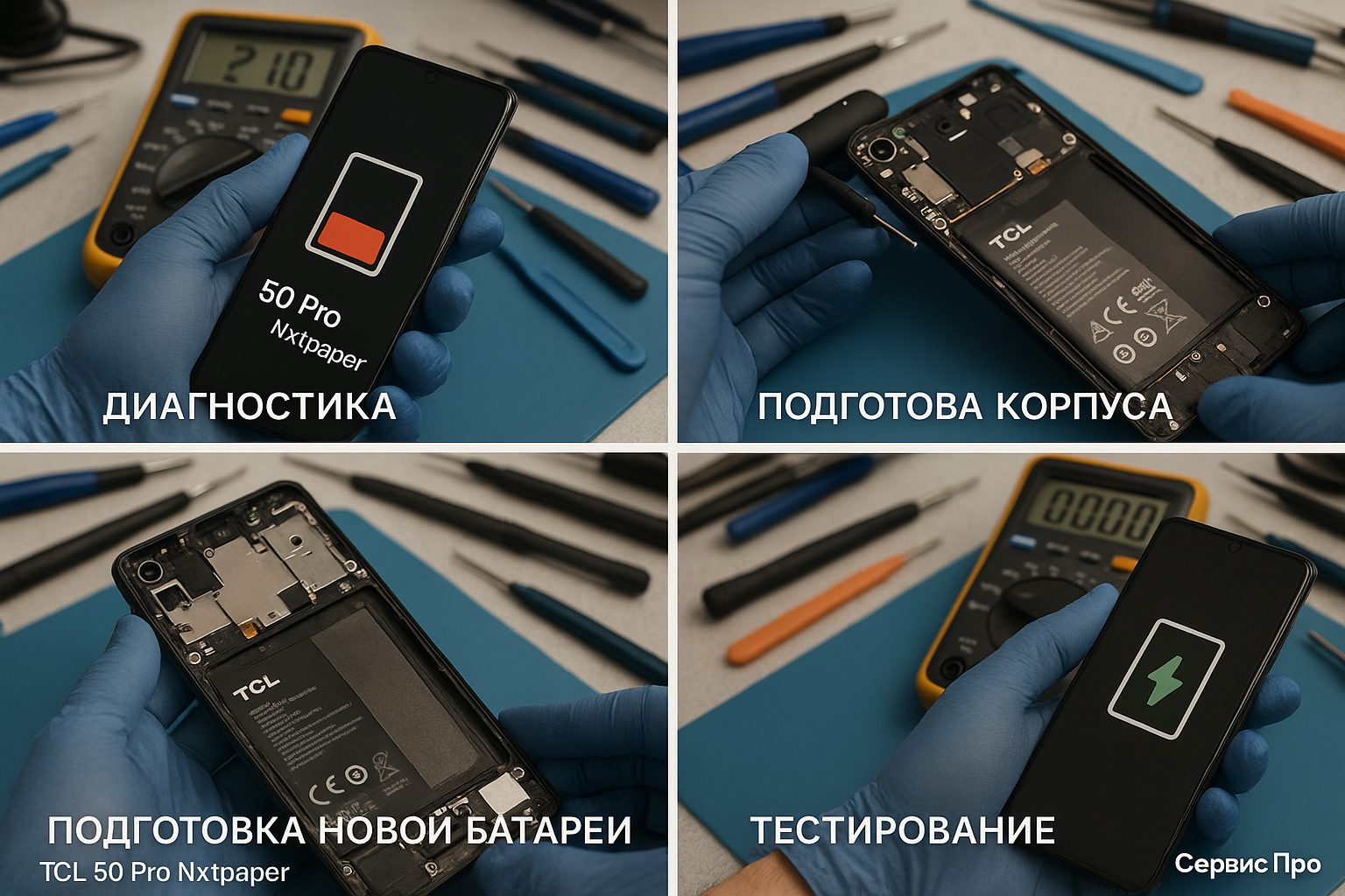 Замена батареи TCL 50 Pro Nxtpaper в Гомеле