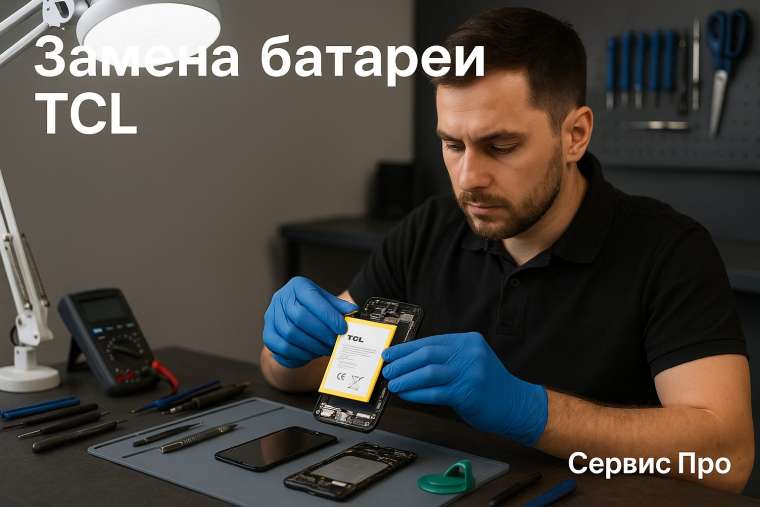 Замена батареи TCL 50  в Гомеле