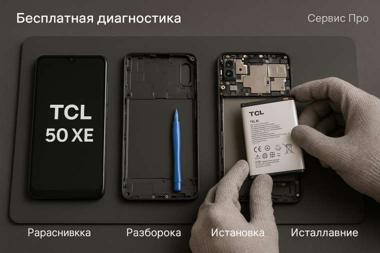 Замена батареи TCL 50 XE в Гомеле