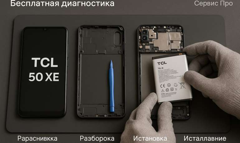 Замена батареи TCL 50 XE в Гомеле