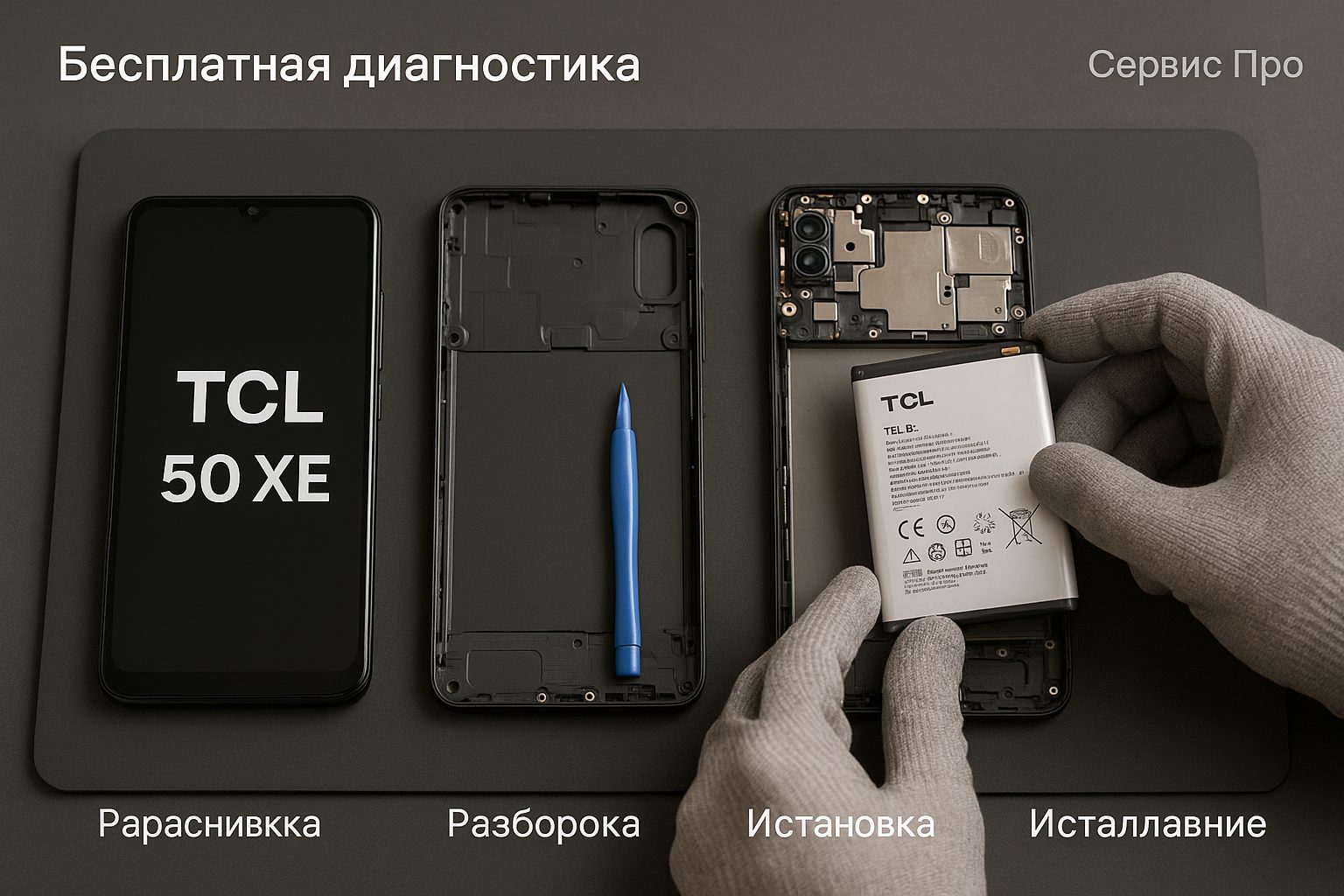 Замена батареи TCL 50 XE в Гомеле