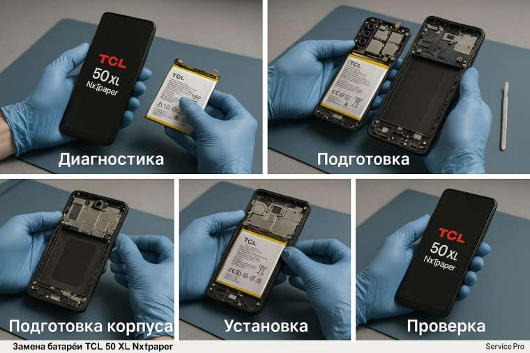 Замена батареи TCL 50 XL Nxtpaper в Гомеле