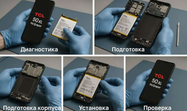 Замена батареи TCL 50 XL Nxtpaper в Гомеле