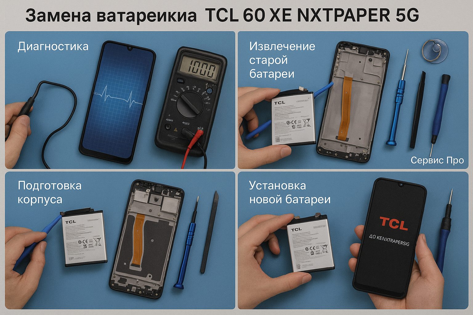 Замена батареи TCL 60 XE NXTPAPER 5G в Гомеле