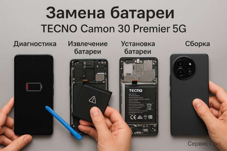 Замена батареи TECNO Camon 30 Premier 5G в Гомеле