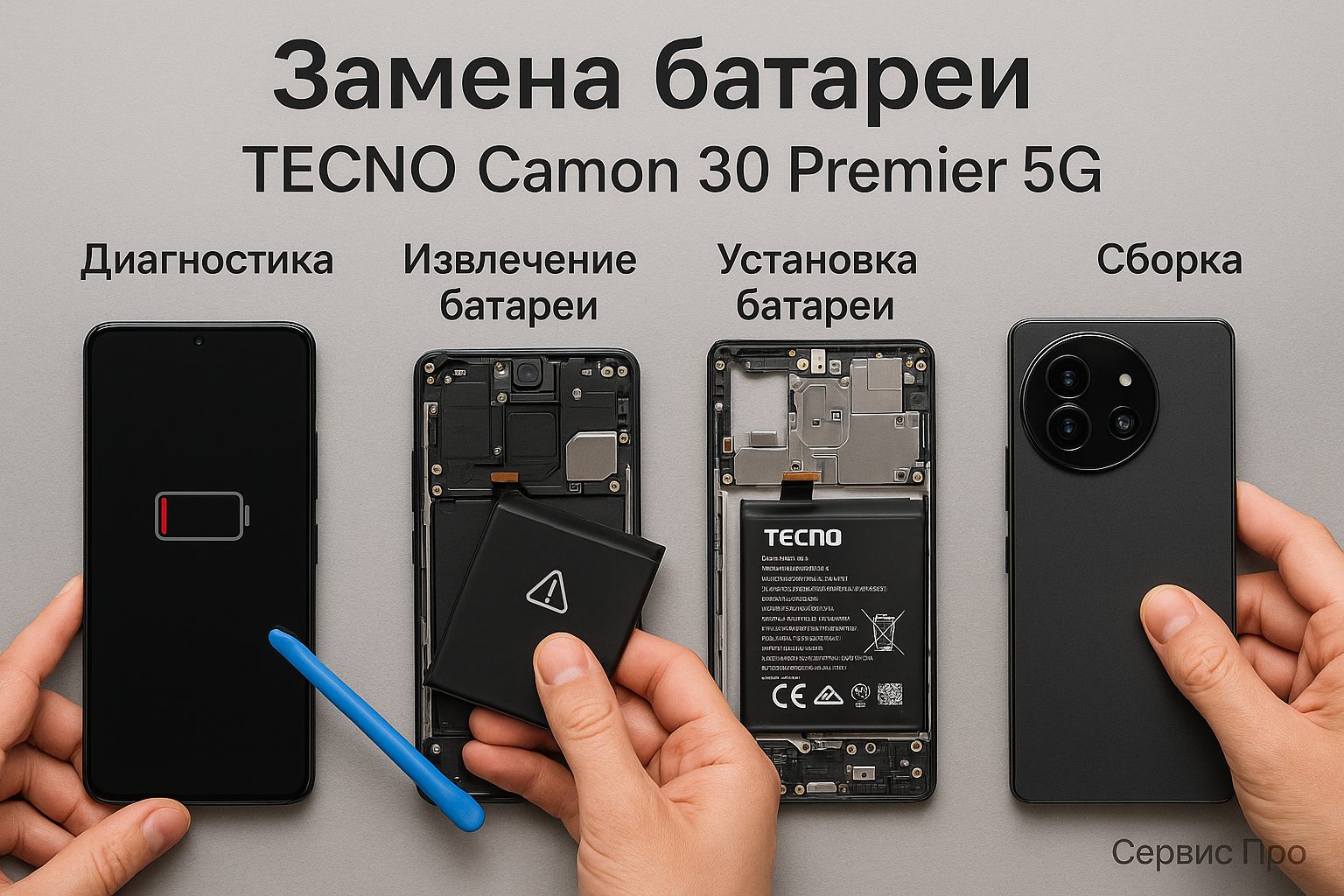 Замена батареи TECNO Camon 30 Premier 5G в Гомеле
