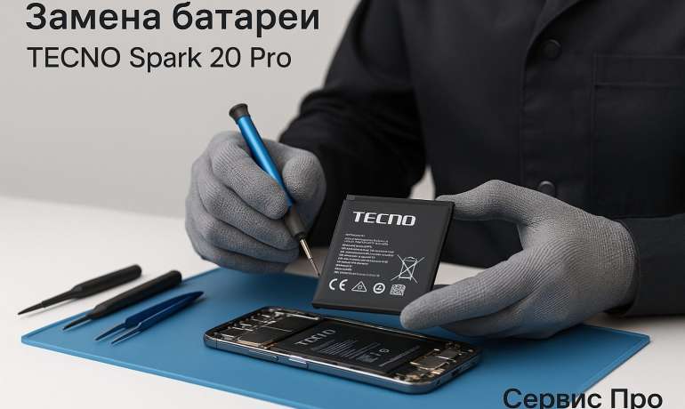 Замена батареи TECNO Spark 20 Pro в Гомеле