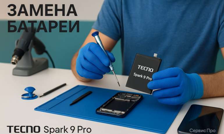 Замена батареи TECNO Spark 9 Pro в Гомеле