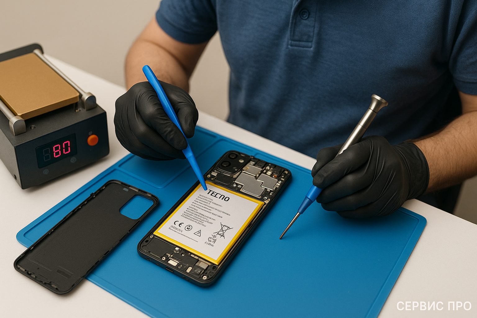 Замена батареи TECNO Spark Go 2023 в Гомеле