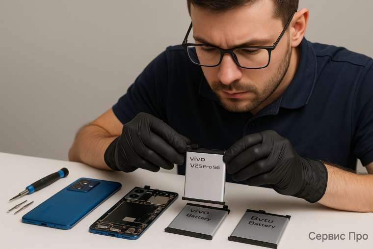 Замена батареи Vivo V25 Pro 5G в Гомеле