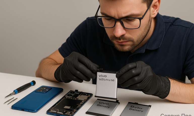 Замена батареи Vivo V25 Pro 5G в Гомеле