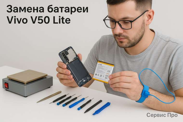Замена батареи Vivo V50 Lite в Гомеле