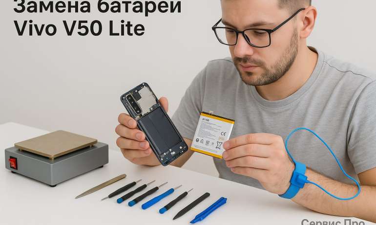 Замена батареи Vivo V50 Lite в Гомеле