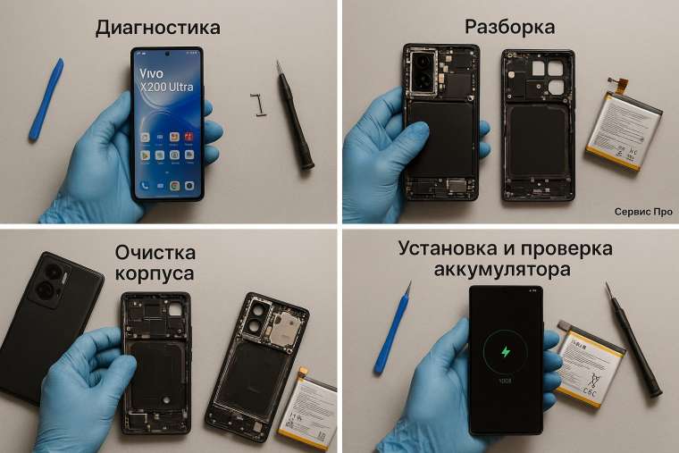 Замена батареи Vivo X200 Ultra в Гомеле