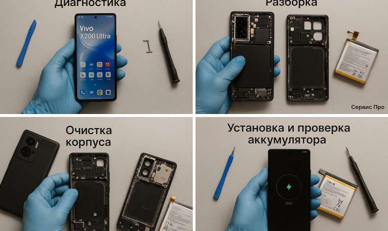 Замена батареи Vivo X200 Ultra в Гомеле