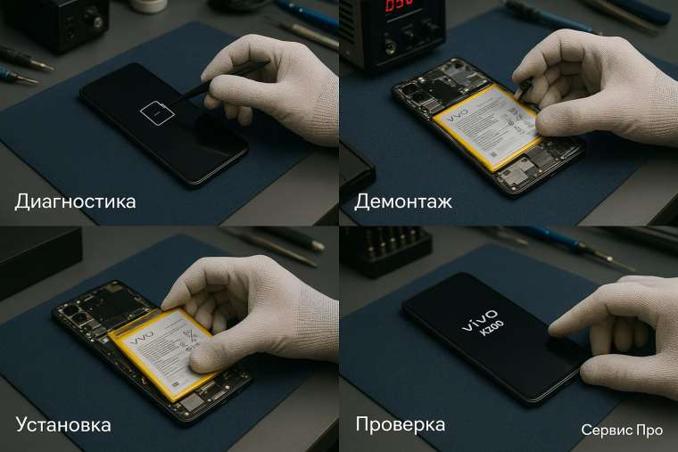 Замена батареи Vivo X200 в Гомеле