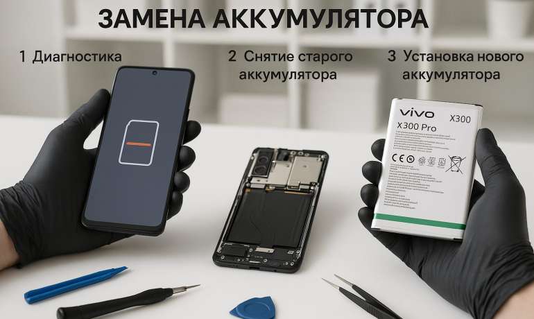 Замена батареи Vivo X300 Pro 5G в Гомеле