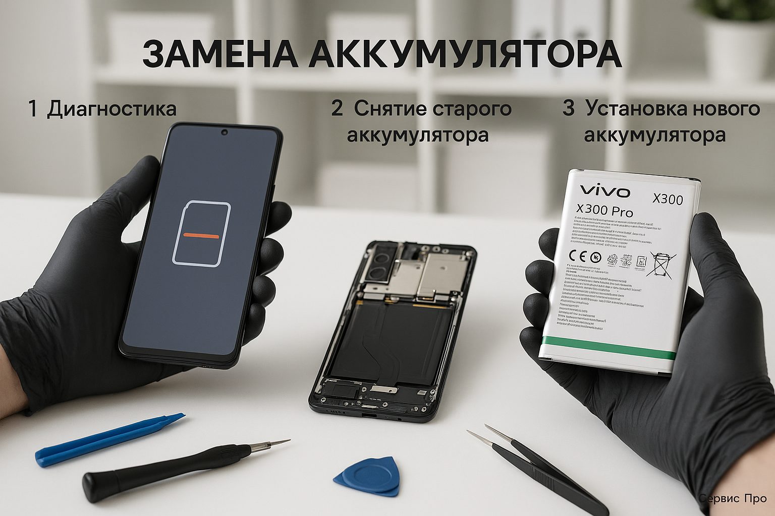 Замена батареи Vivo X300 Pro 5G в Гомеле