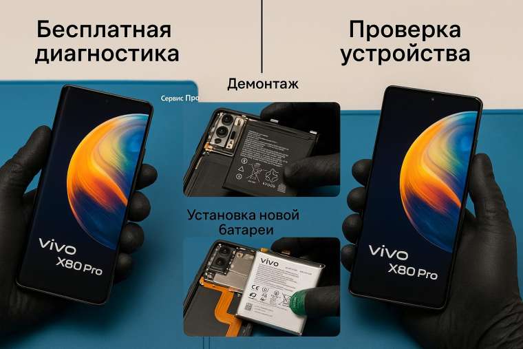 Замена батареи Vivo X80 Pro в Гомеле