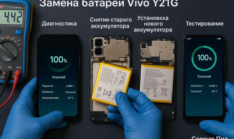 Замена батареи Vivo Y21G в Гомеле