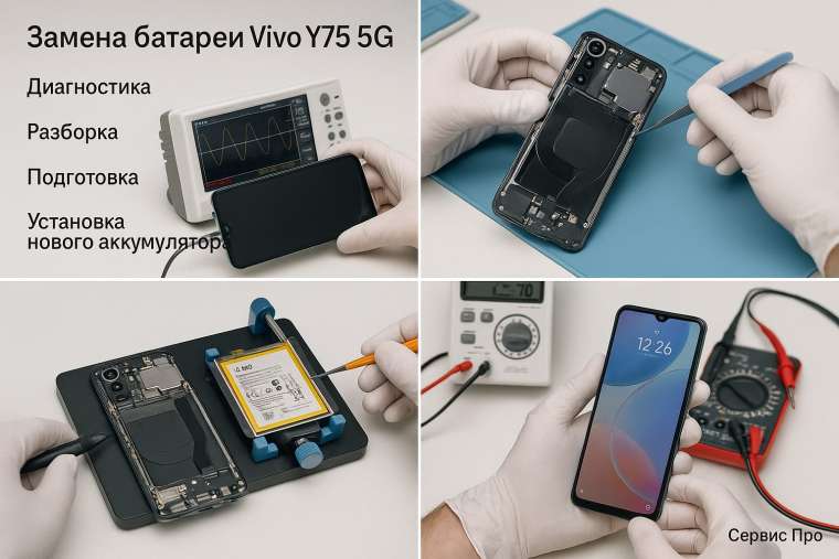 Замена батареи Vivo Y75 5G в Гомеле
