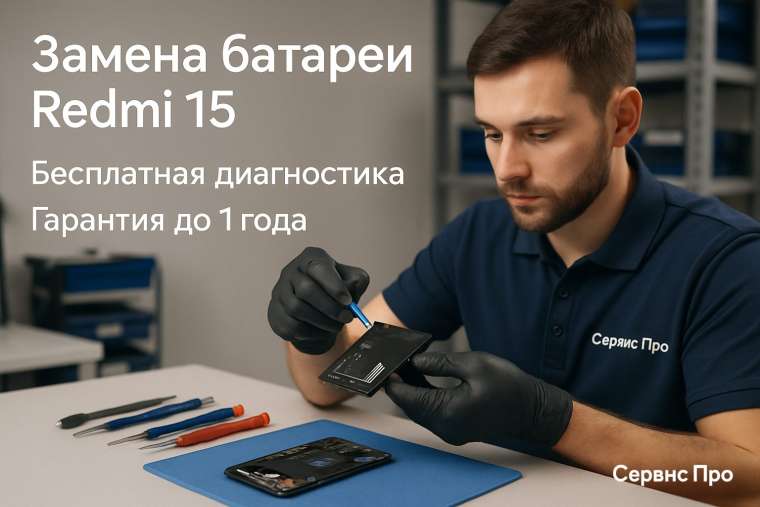 Замена батареи Redmi 15 в Гомеле
