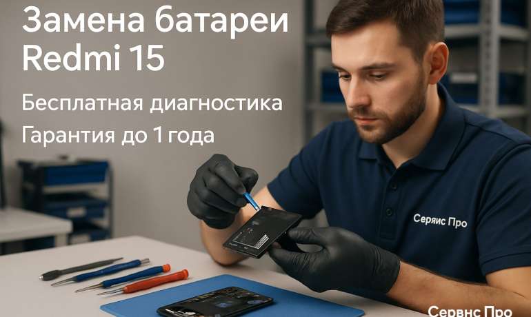 Замена батареи Redmi 15 в Гомеле
