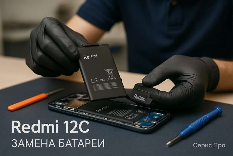 Замена батареи Redmi 15c в Гомеле