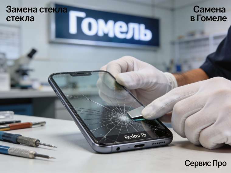 Замена стекла Redmi 15 в Гомеле