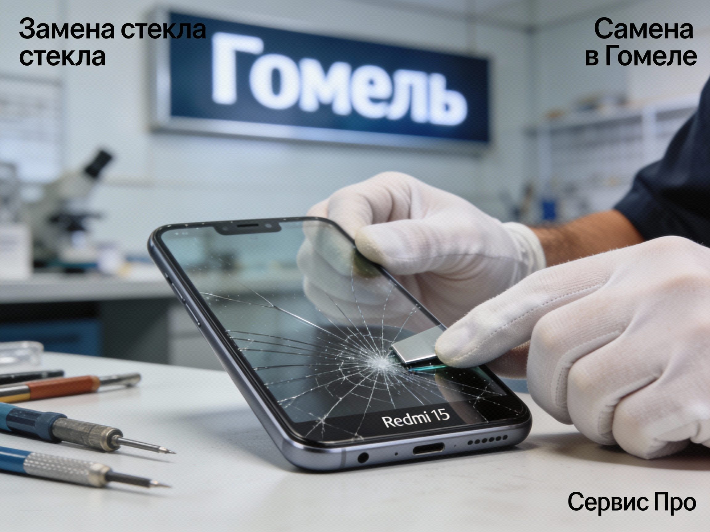 Замена стекла Redmi 15 в Гомеле