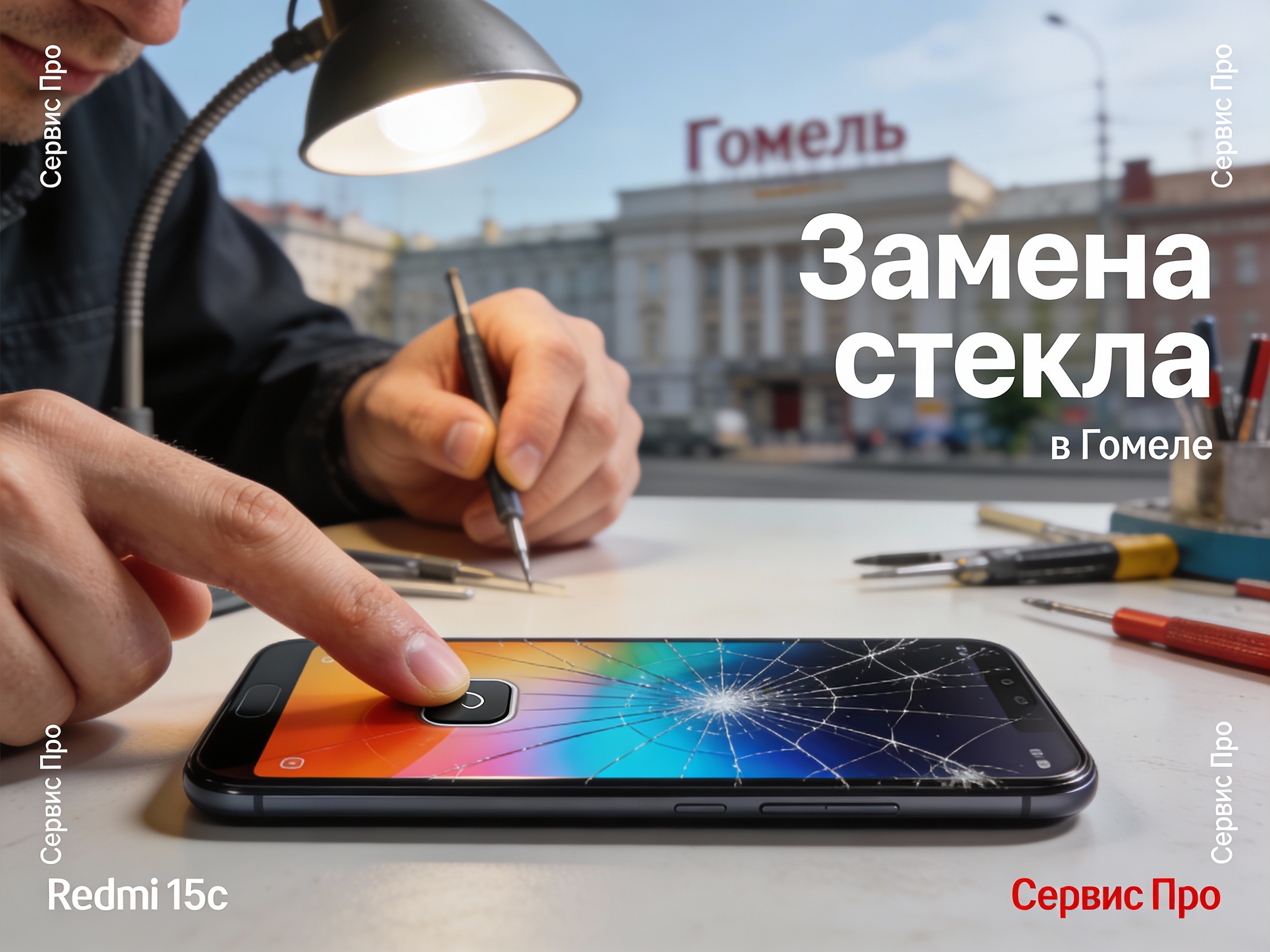 Замена стекла Redmi 15c в Гомеле