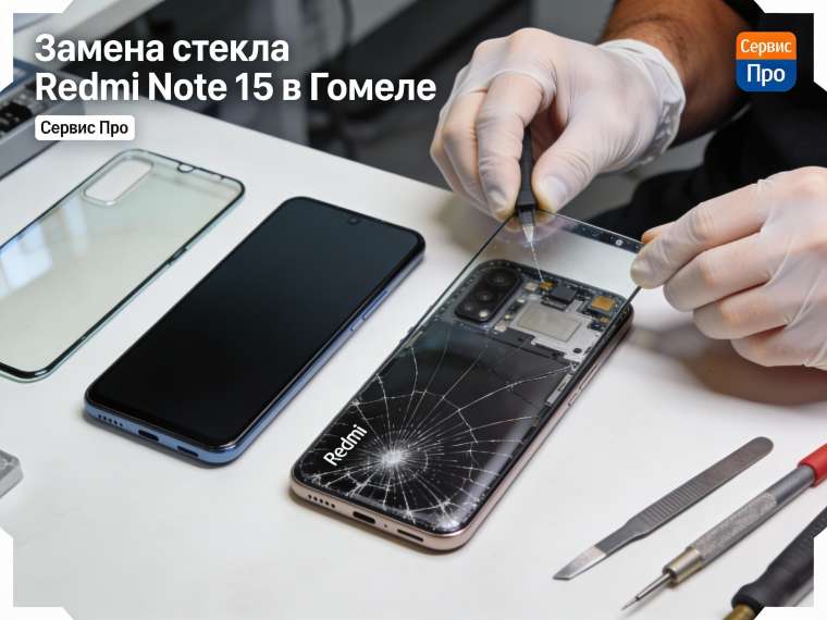 Замена стекла Redmi Note 15 в Гомеле